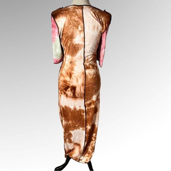 The Curve L.A. Tye Dye Key Hole Tie Front Maxi Dress Size 3X - Picture 3 of 6